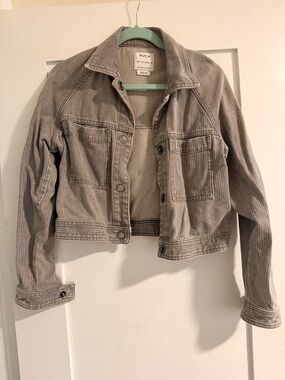 RVCA Women's Cropped Corduroy Jacket in Gray, XS